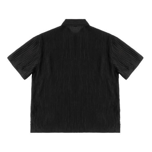 LJ Tag Textured Short Sleeve Button Down