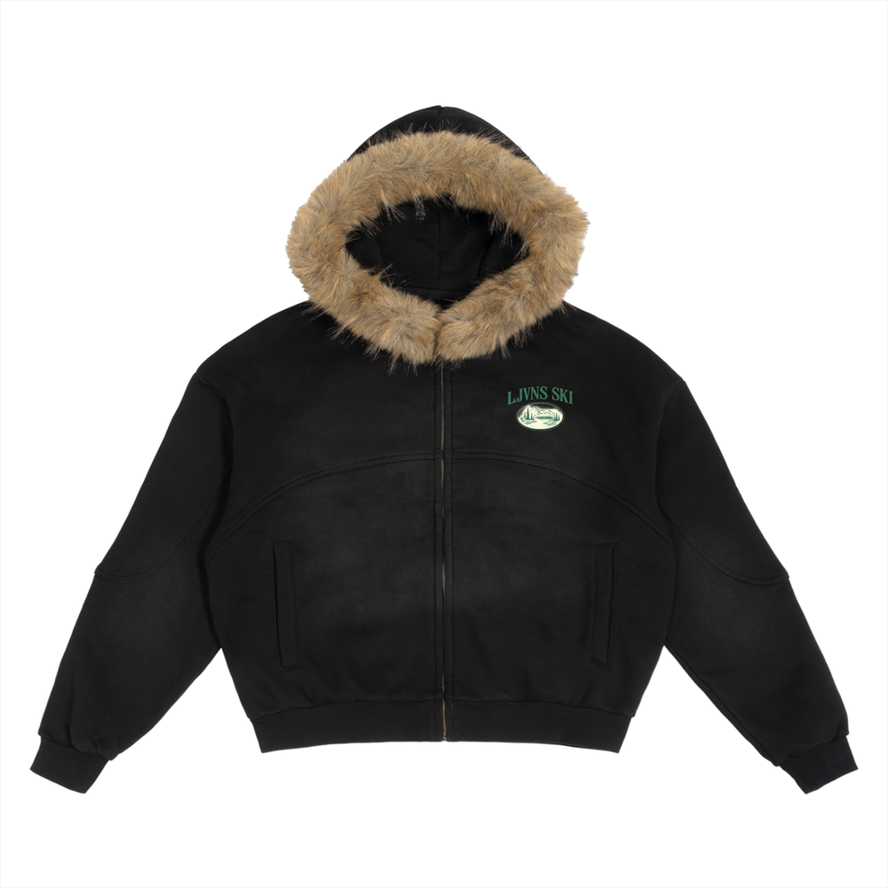 L.JVNS Ski Detachable Fur Zip Up Sweater
