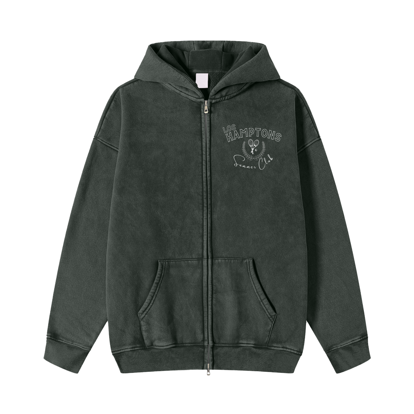 Los Hamptons Washed Zip Up Hoodie