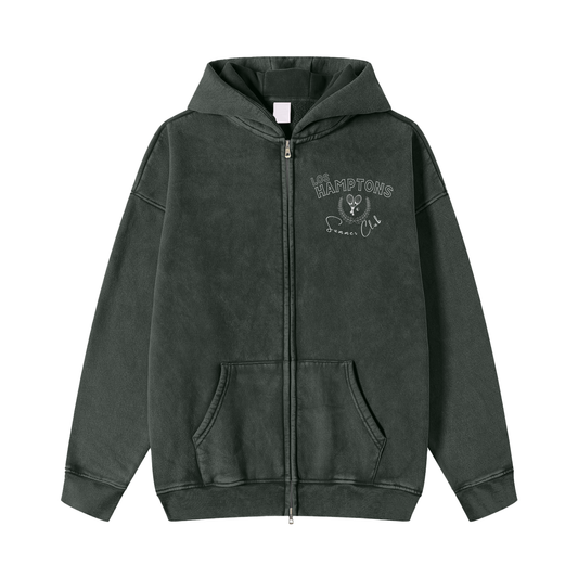 Los Hamptons Washed Zip Up Hoodie
