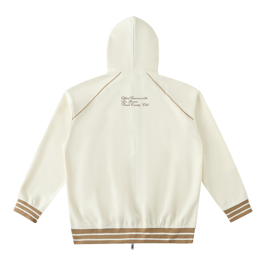 Country Club Striped Trim Zip-Up