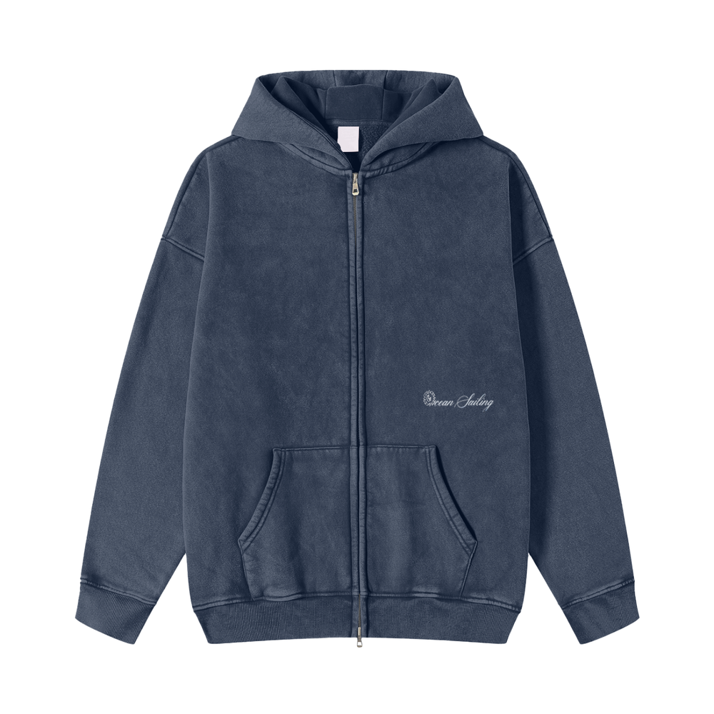 Oceans Vintage Zip Up Hoodie