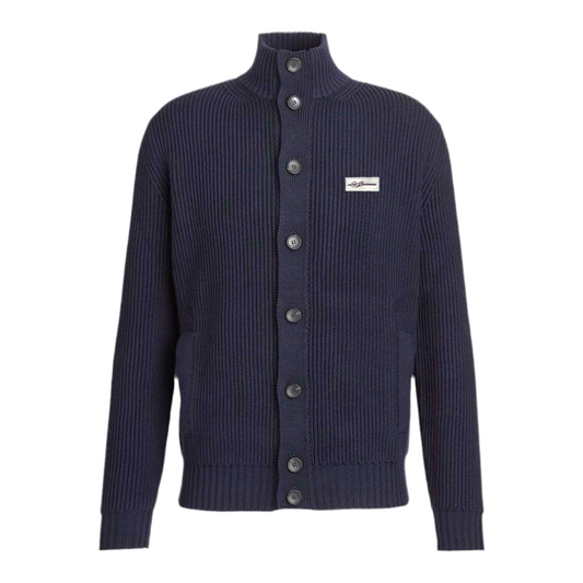 Knit Tag Button Up Sweater