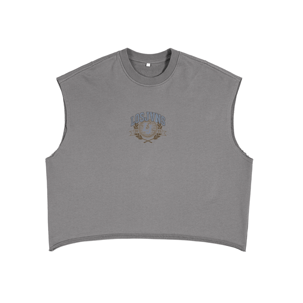 L. Jvns Crest Terry Cloth Sleeve-less Tee