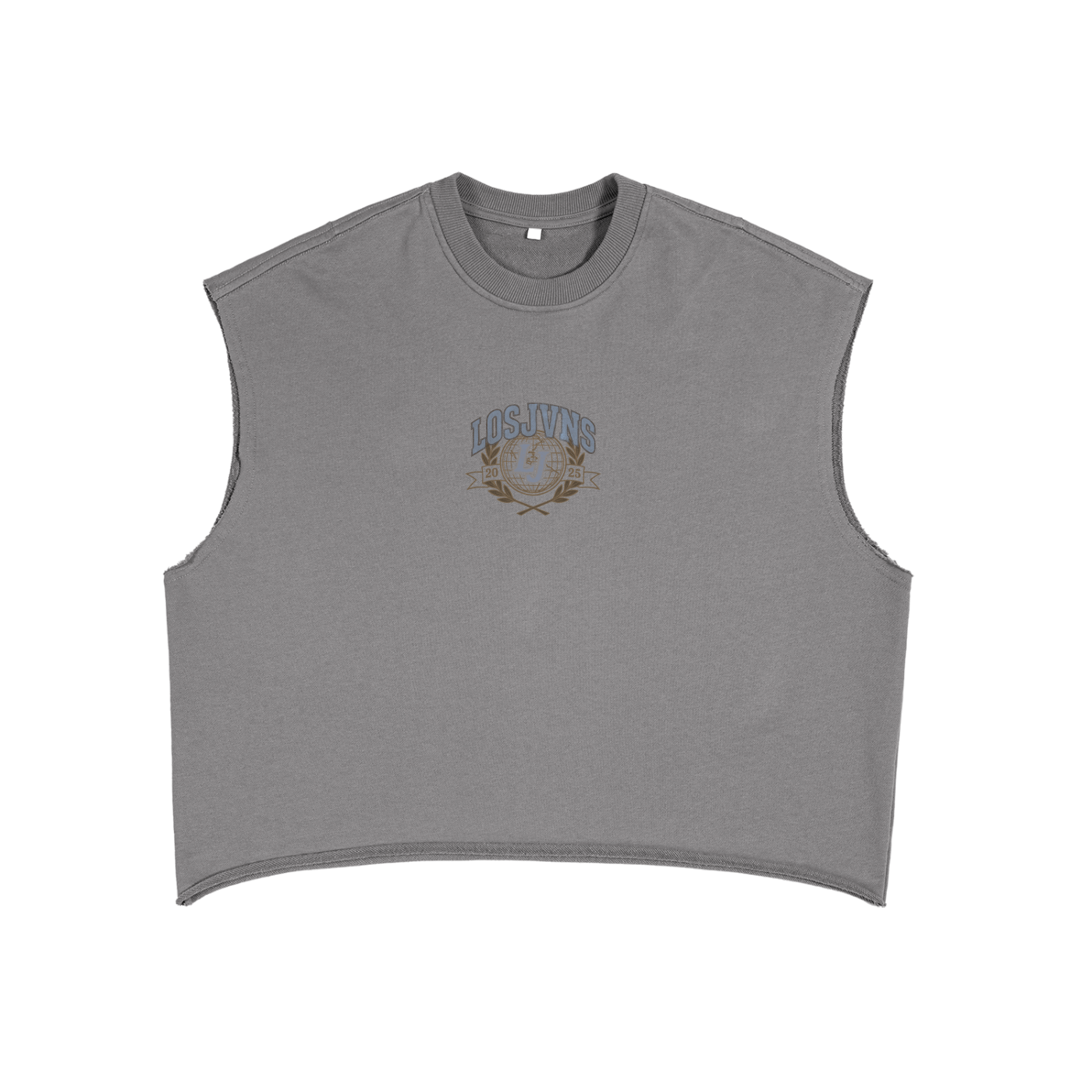 L. Jvns Crest Terry Cloth Sleeve-less Tee