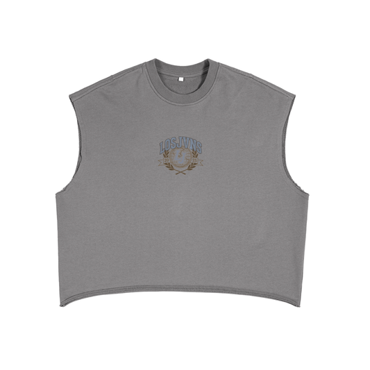 L. Jvns Crest Terry Cloth Sleeve-less Tee