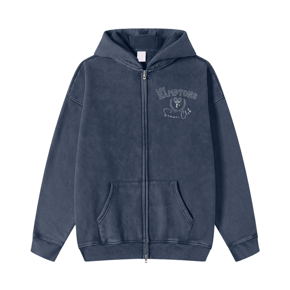 Los Hamptons Washed Zip Up Hoodie