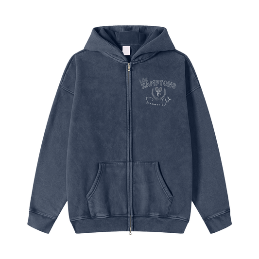 Los Hamptons Washed Zip Up Hoodie