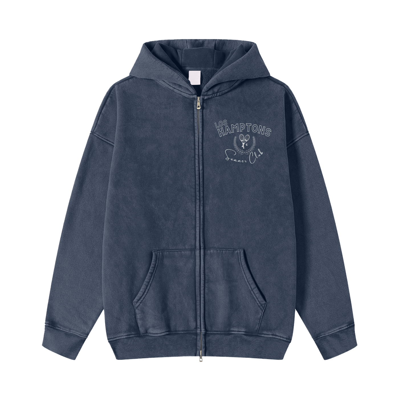Los Hamptons Washed Zip Up Hoodie