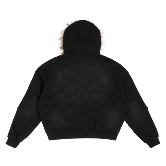 L.JVNS Ski Detachable Fur Zip Up Sweater
