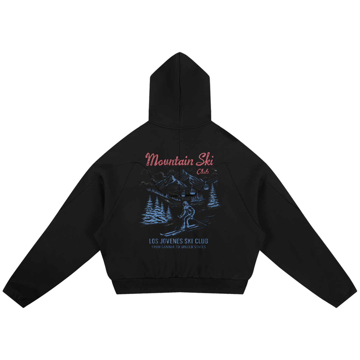 Ski Mountains Panel Hoodie