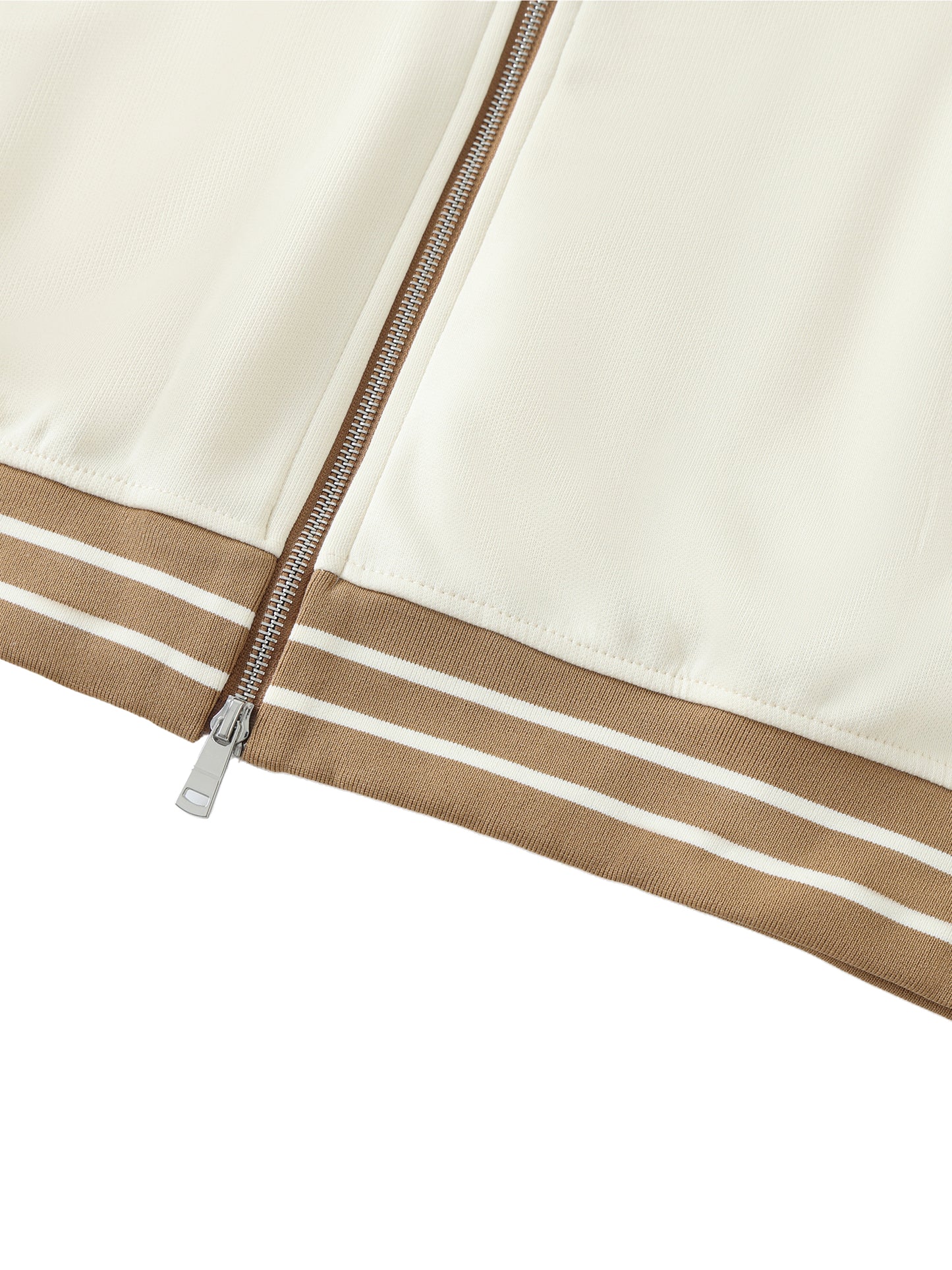 Country Club Striped Trim Zip-Up