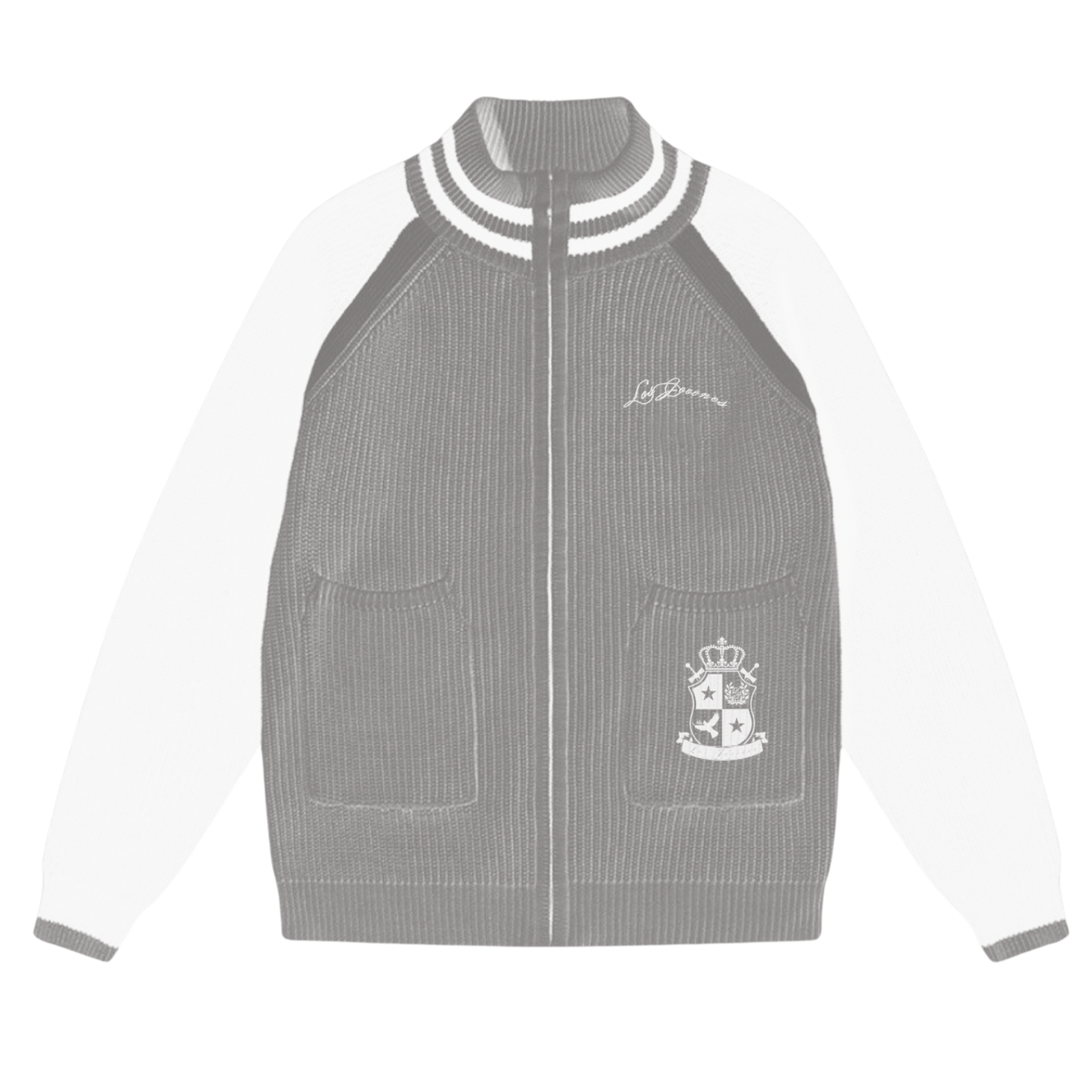 Knit Two Tone Zip Up