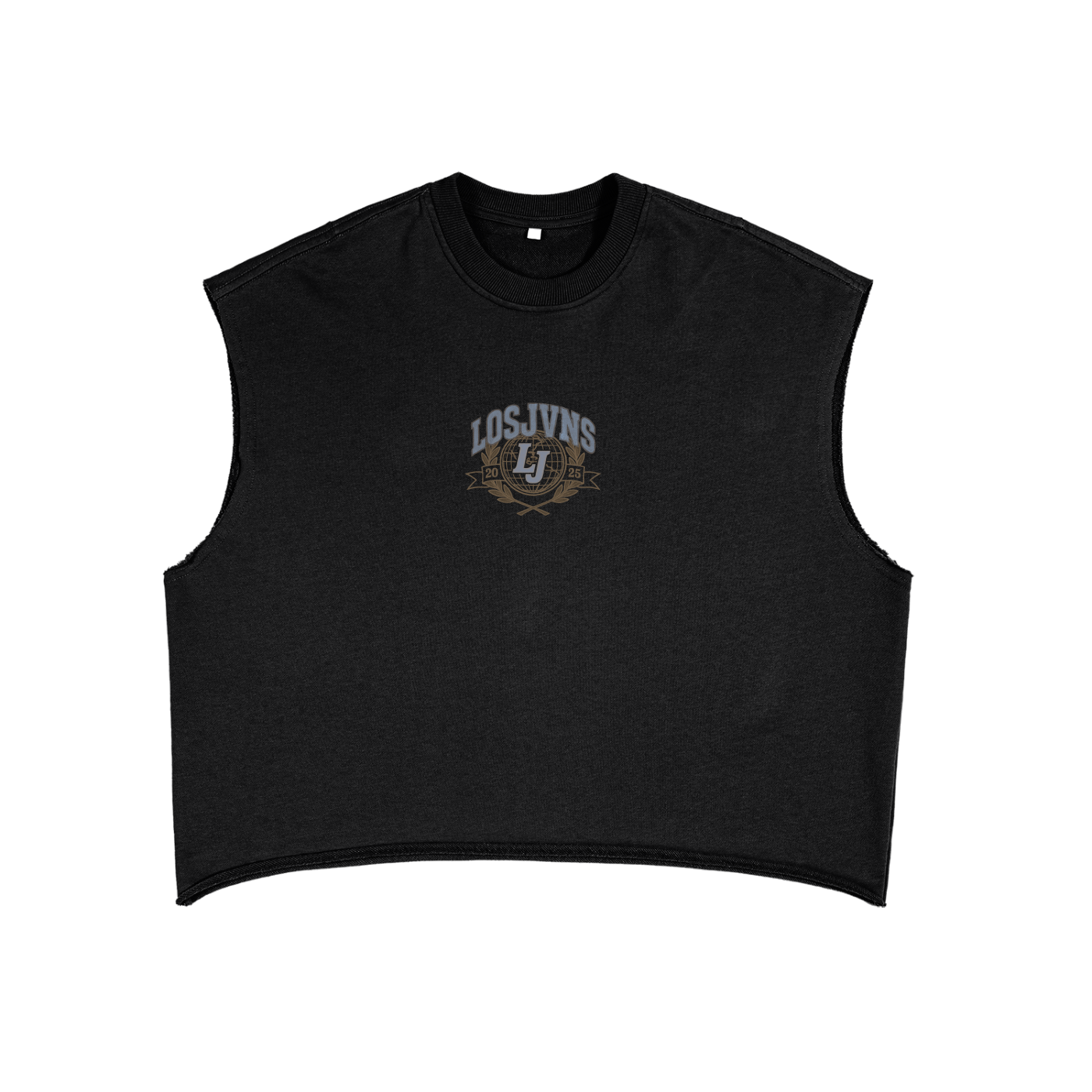 L. Jvns Crest Terry Cloth Sleeve-less Tee
