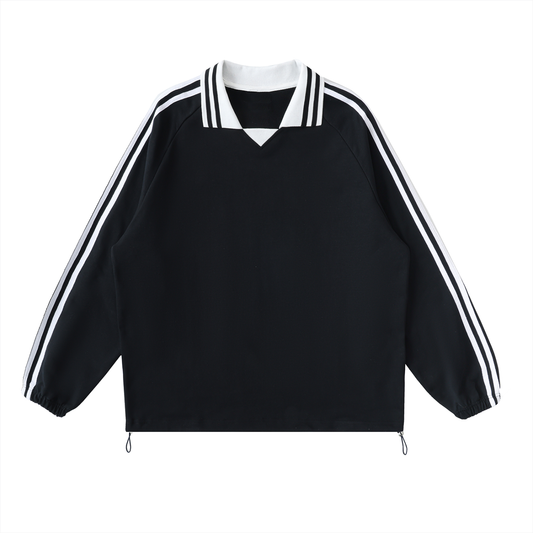 Elevated Basic Two-Tone Long Sleeve Polo