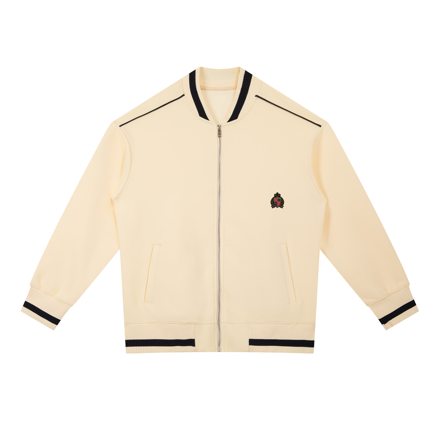 Royal Emblem Zip Up Sweater