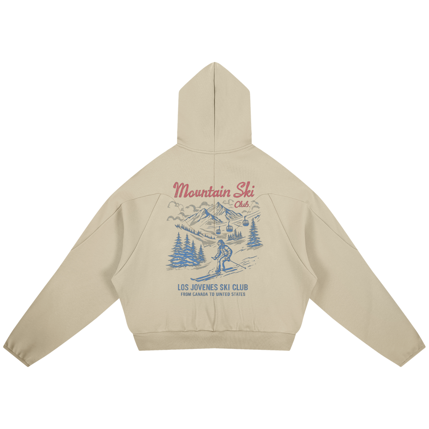 Ski Mountains Panel Hoodie