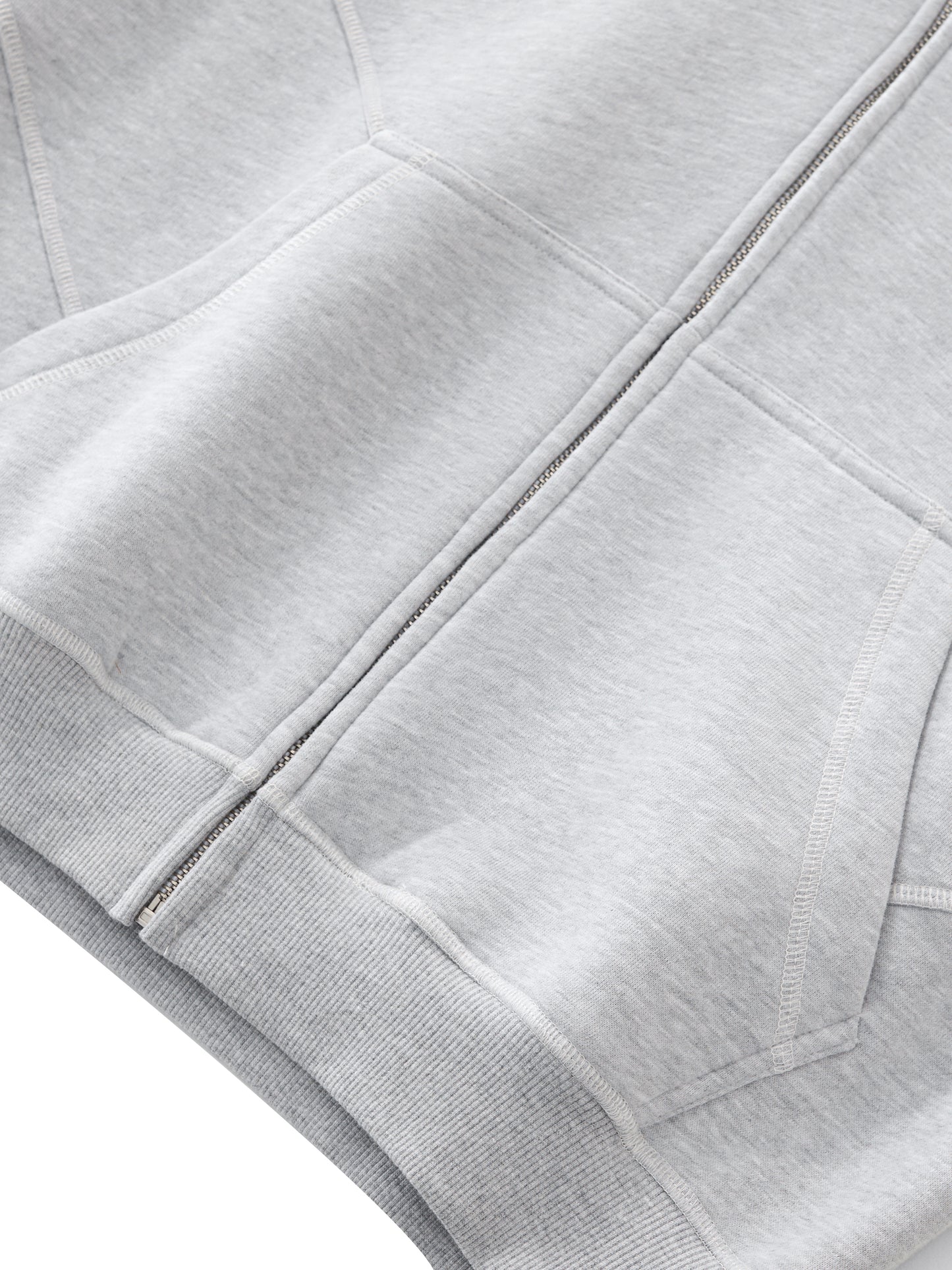 Signature Contrast Stitched Zip Up Sweater